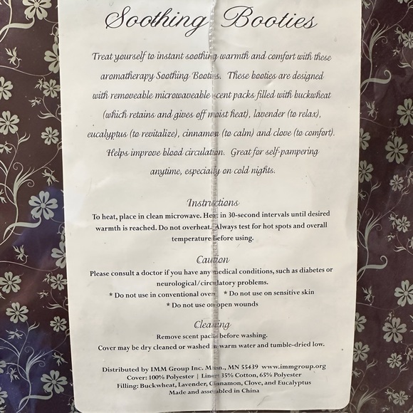 New Spa Bella Lavender and Eucalyptus Aromatherapy Heat Slipper Booties for Feet - Picture 2 of 3